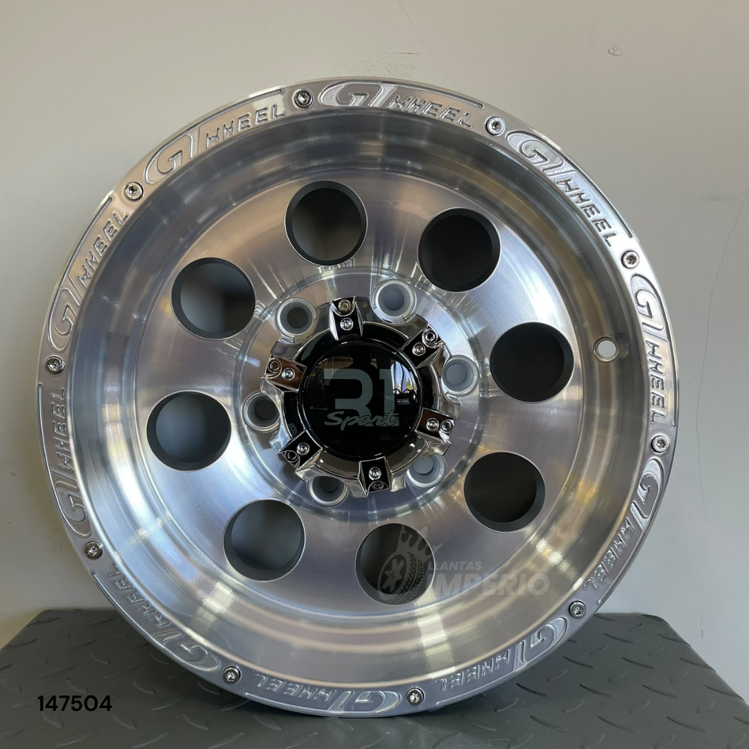 Rin R1 SPORT SILVER MACHINE FACE LIP 14X6 6-139.7 - Llantas Imperio