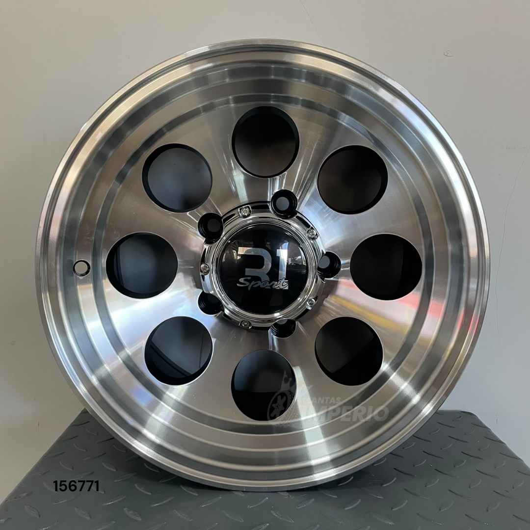 Rin R1 SPORT BLACK MACHINED FACE 15X8 5-139.7 - Llantas Imperio