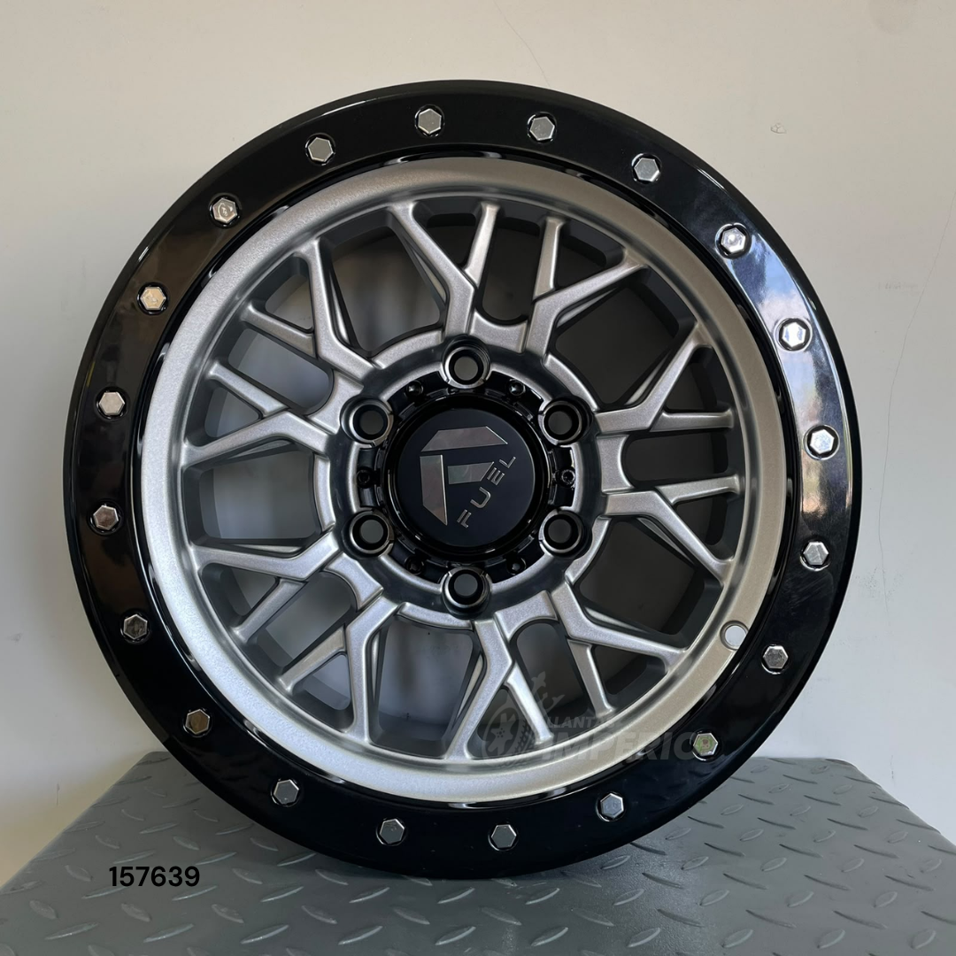 Rin FUEL GREY BLACK LIP 15X8 6-139.7 - Llantas Imperio