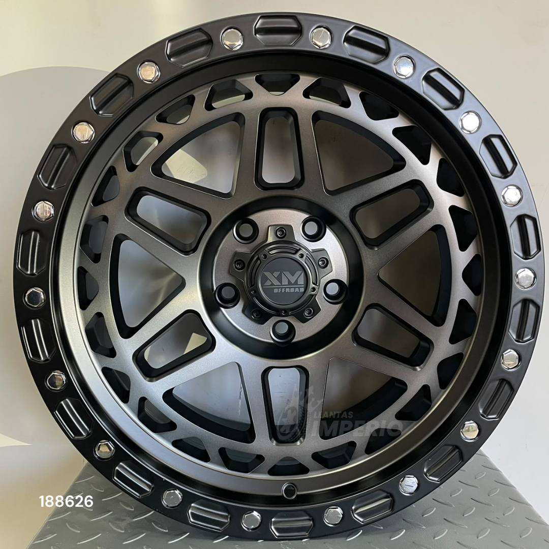 Rin XM OFFROAD BLACK CENTER BLACK LIP 18X9 5-127 - Llantas Imperio