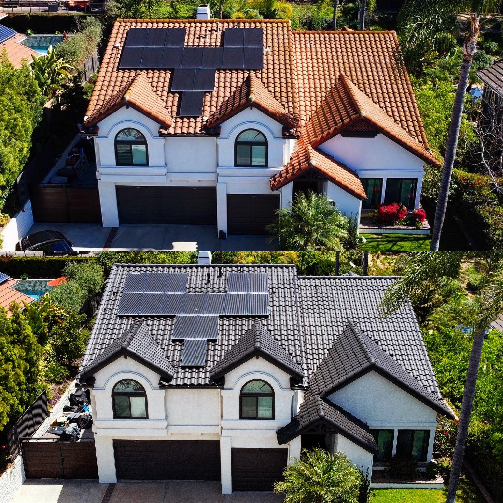 Spanish Tile with Solar Terracotta to Sleek Charcoal Recolor