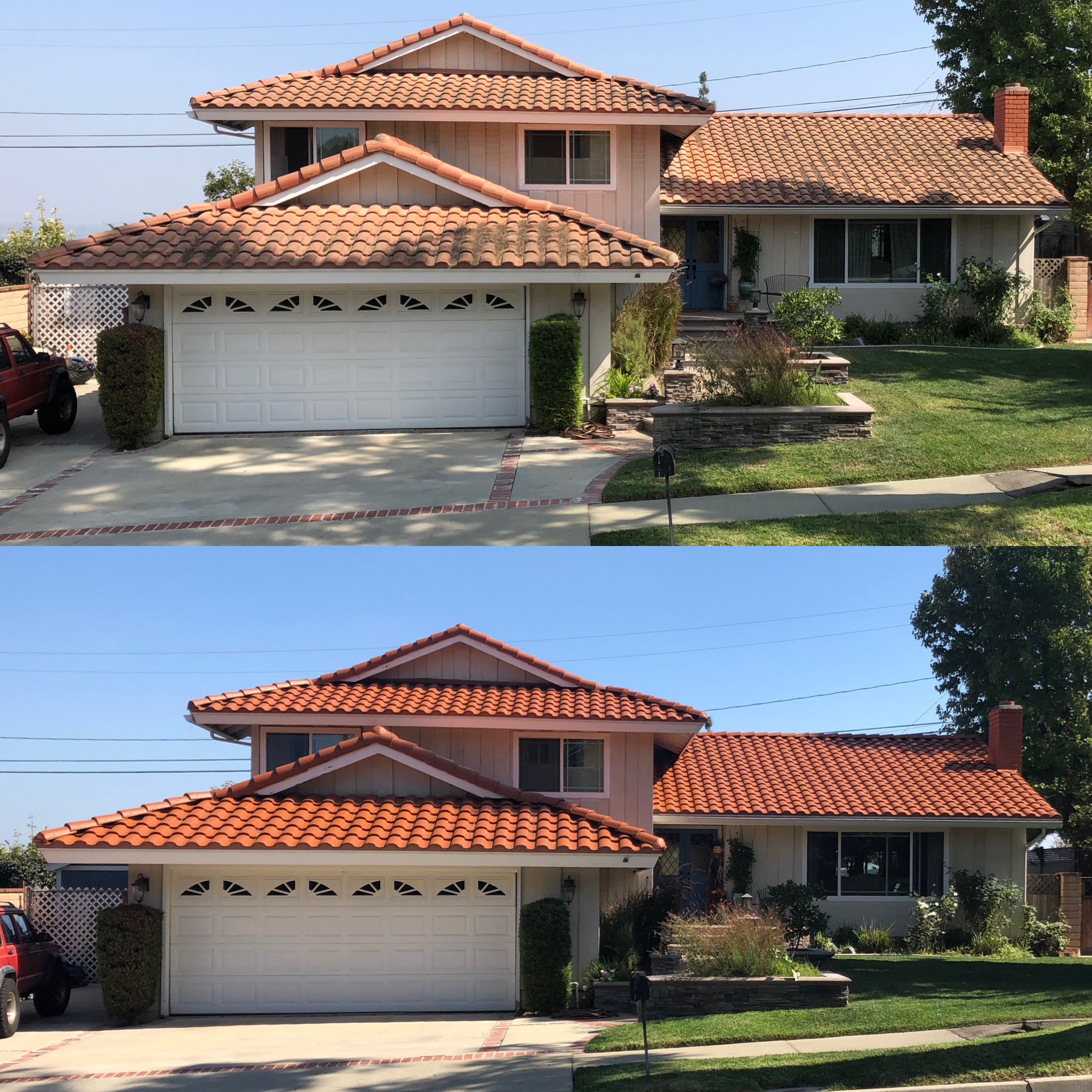 Spanish Tile Roof Weathered Tan to Vibrant Red
