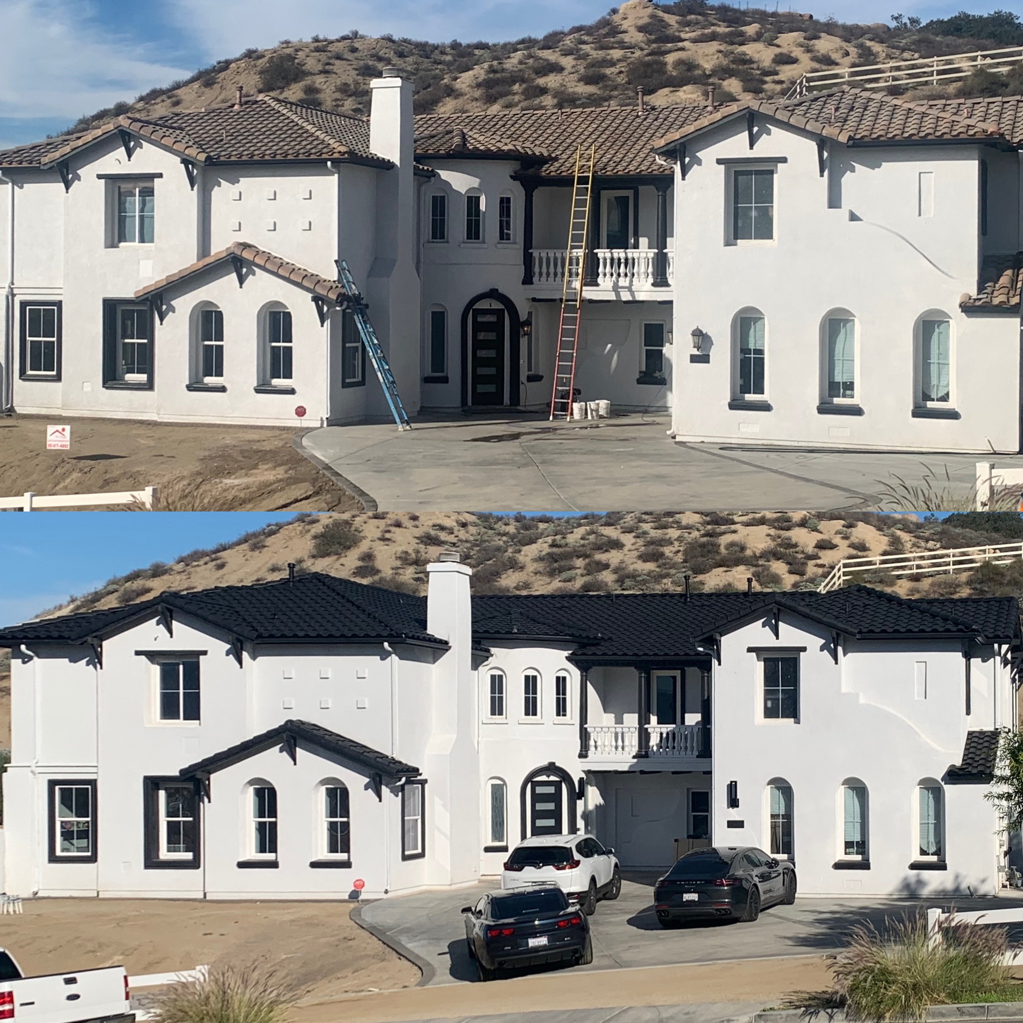 Luxury Estate Spanish Tile Roof Deep Black Transformation