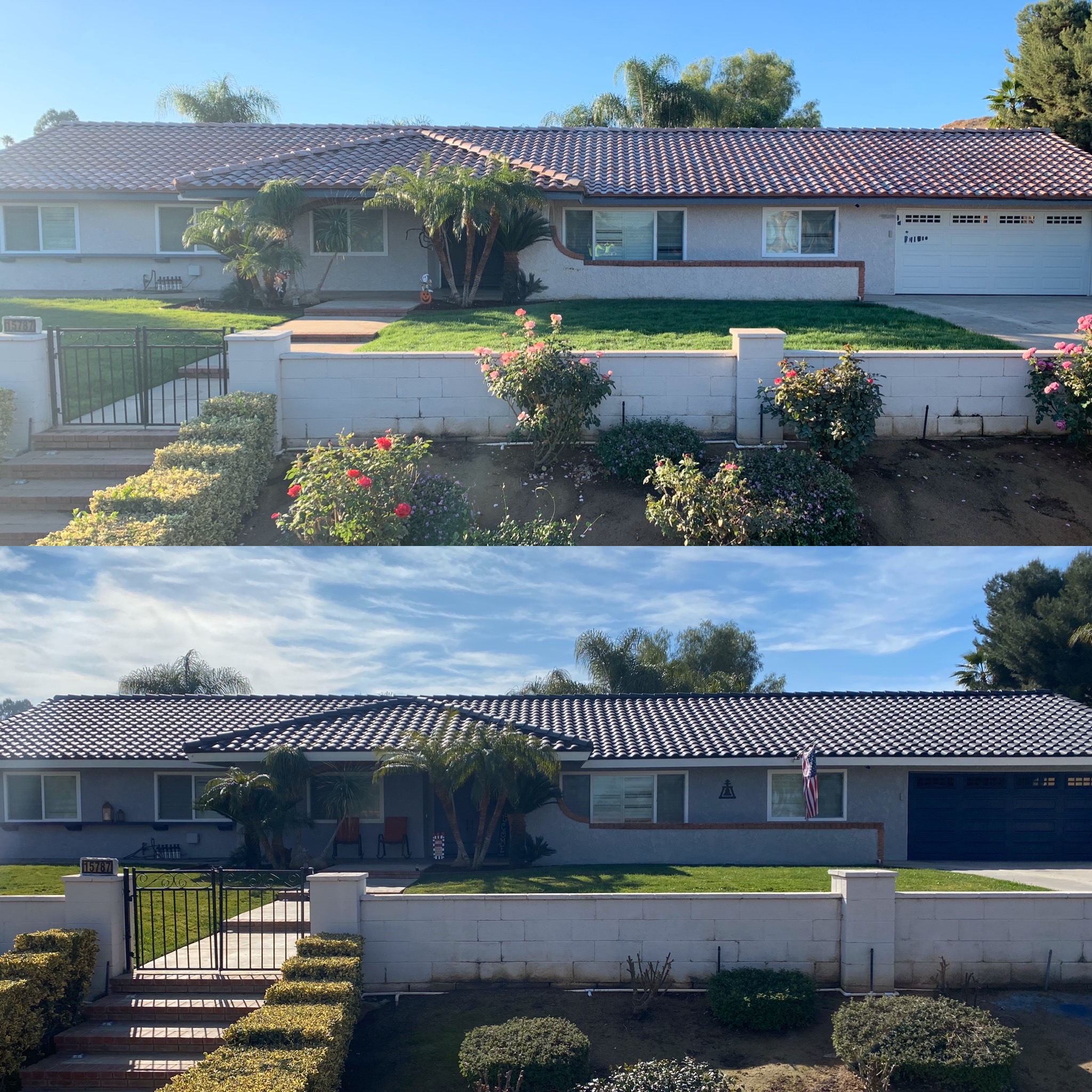 Ranch Home Terracotta to Charcoal Roof Transformation