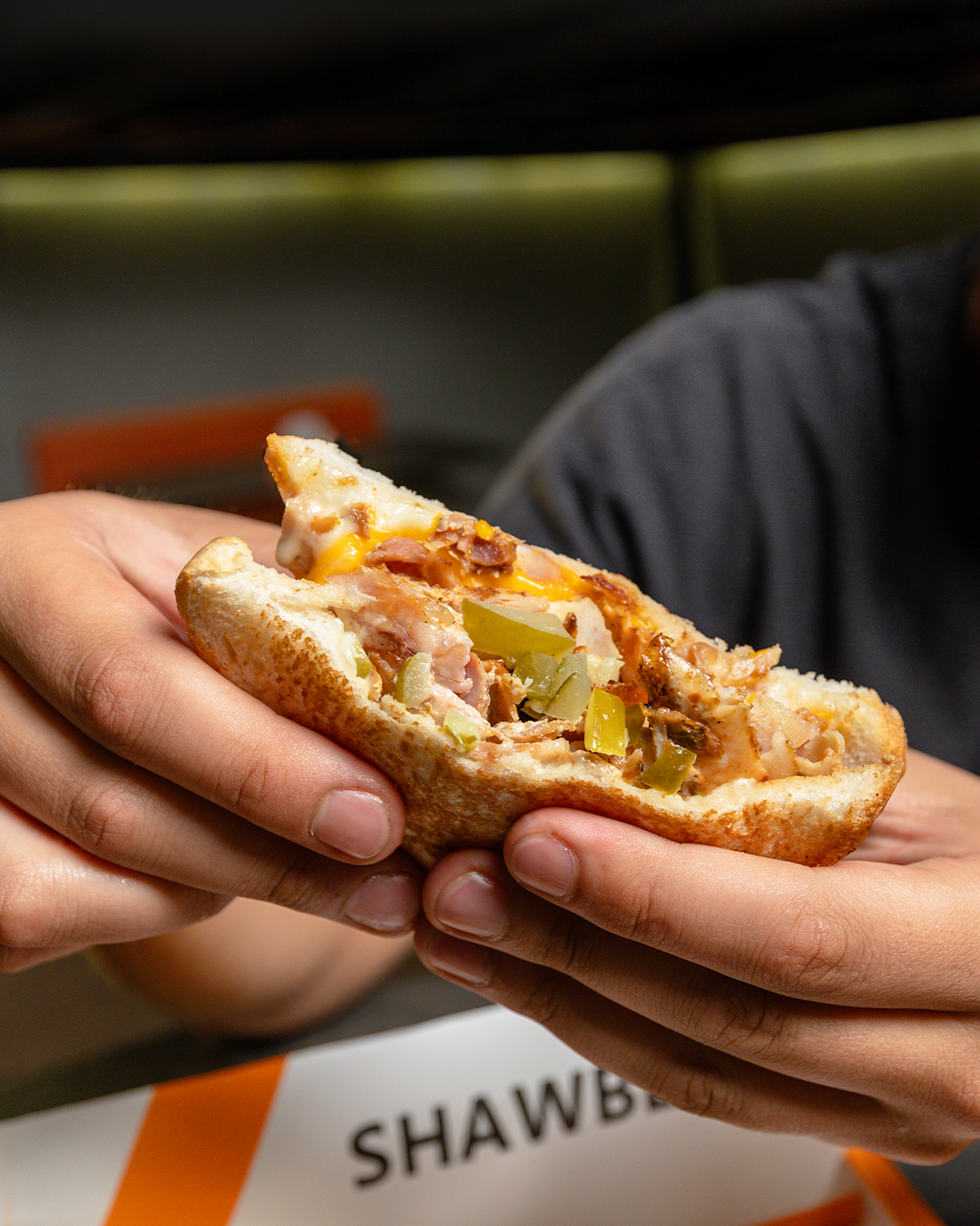 SHAWBERZ Iraqi Samoon Sandwich with Melted Cheese