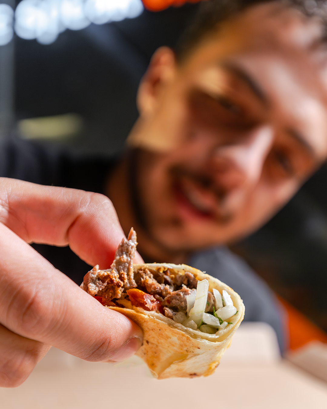 SHAWBERZ Fresh Beef Shawarma Bite Close-Up