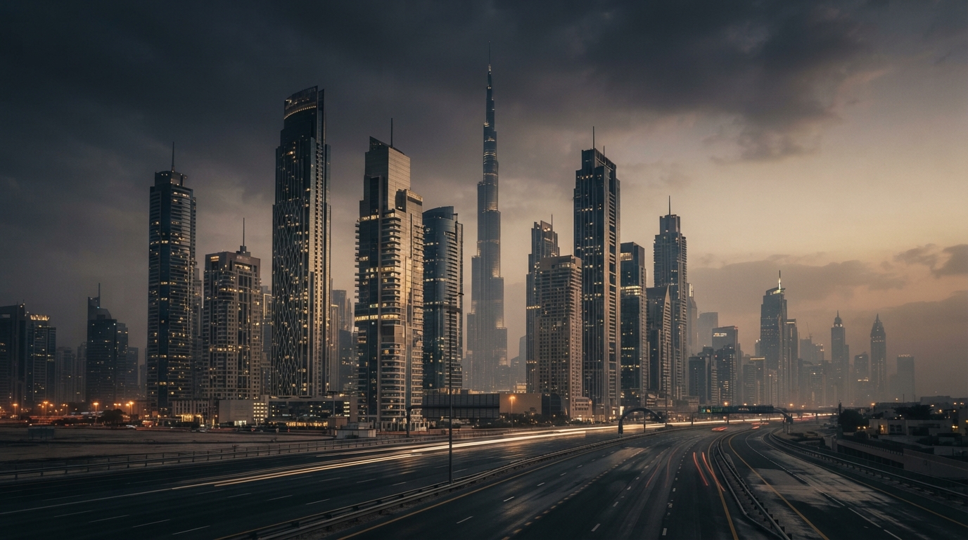Dubai skyline at dusk