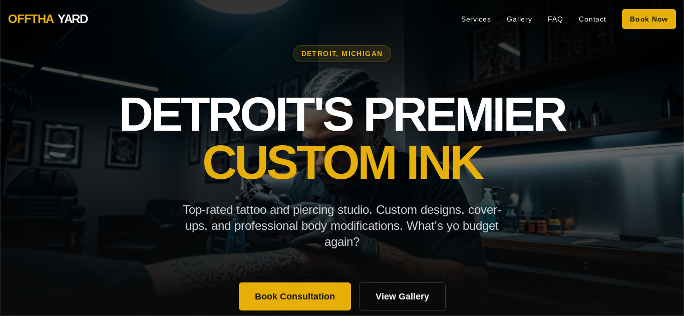 Tattoo & Piercing Studio custom DigiSite build
