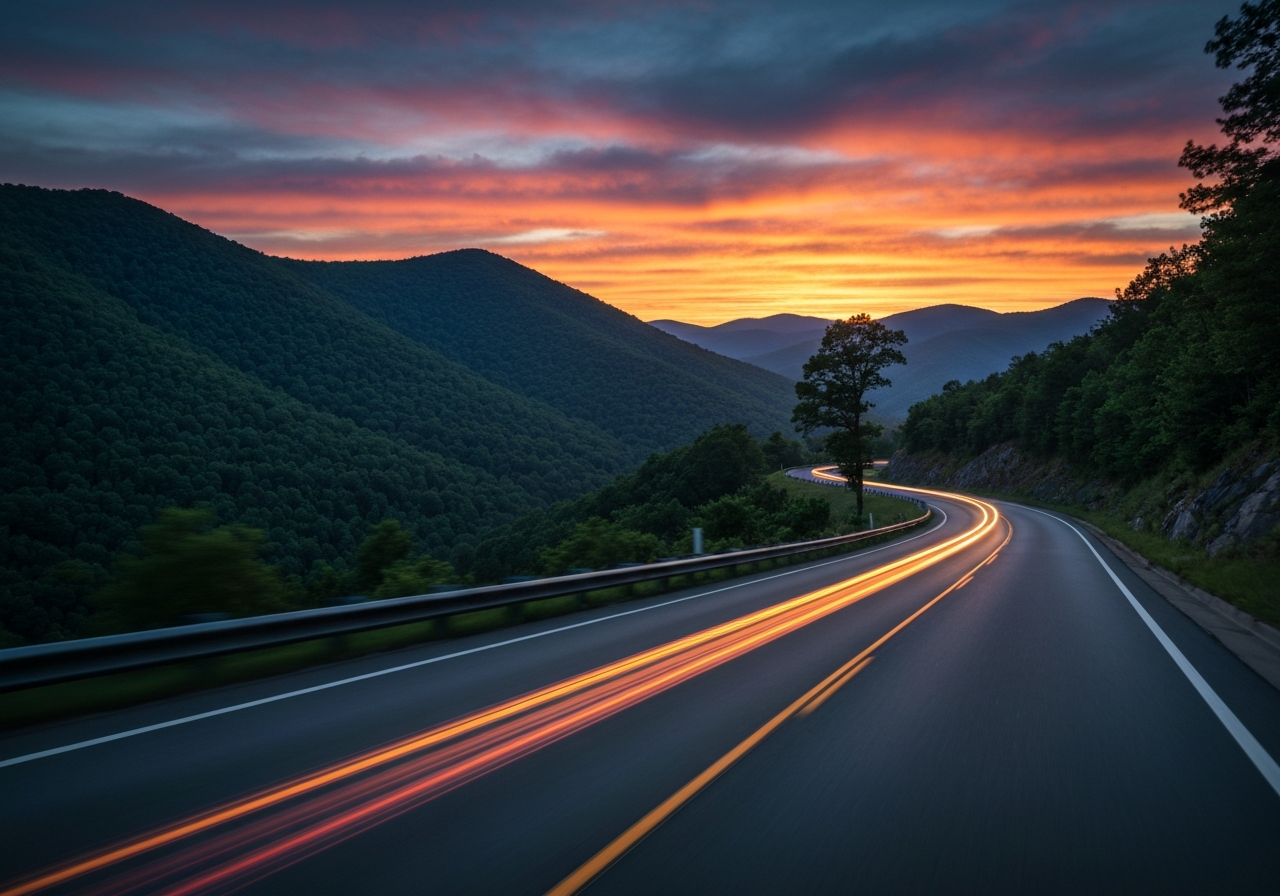 Blue Ridge Parkway motorcycle ride near Asheville, NC