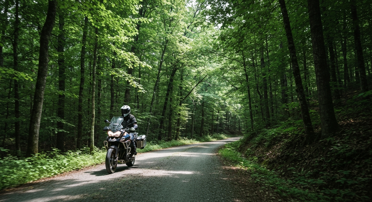 North Mills River motorcycle ride near Asheville, NC
