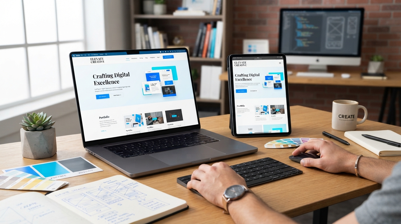 Custom responsive website design on laptop and tablet by Web Wisconsin — Retail Stores digital solutions by Web Wisconsin
