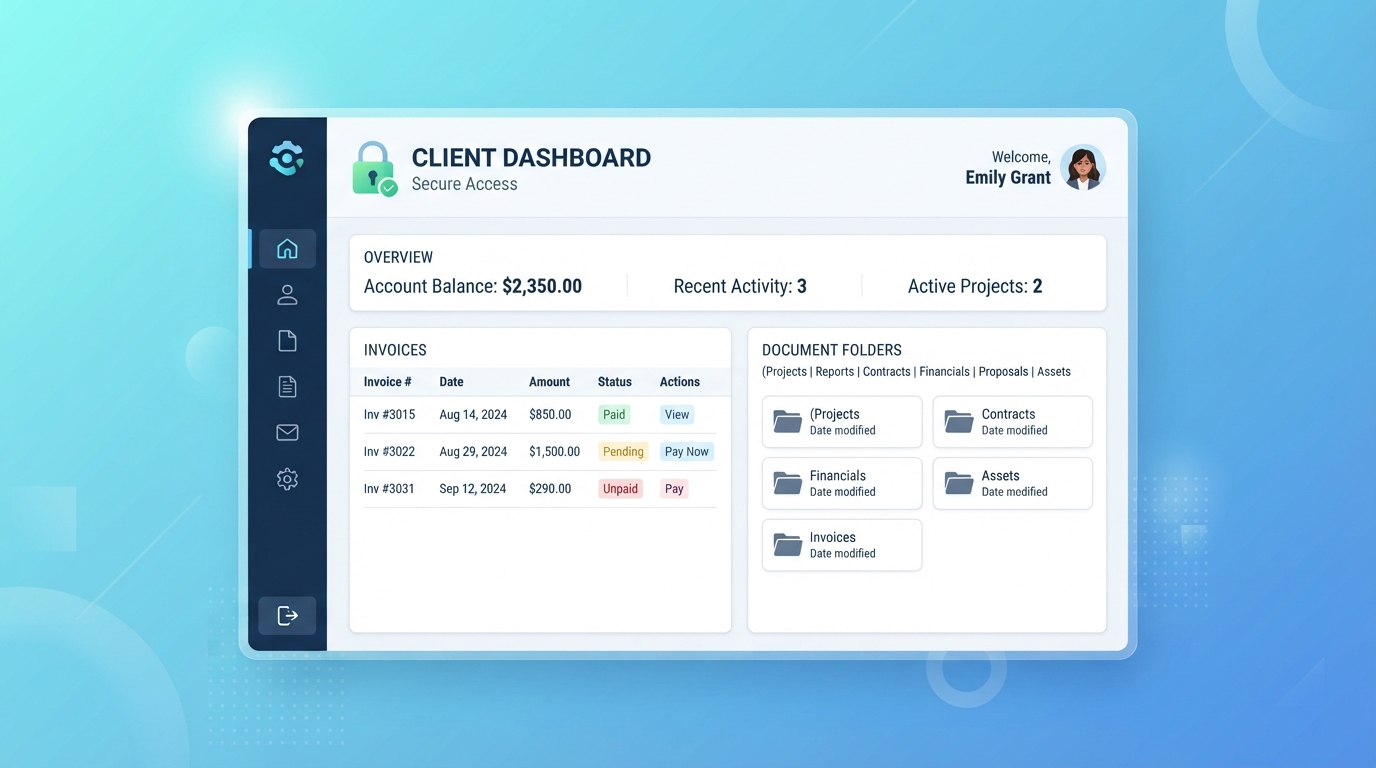 Client Account Portal — Web Wisconsin client support portal in Columbus, WI