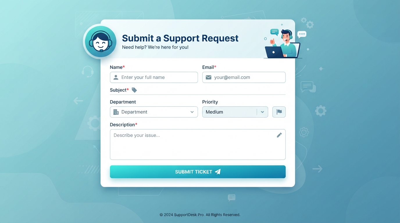 New Support Request — Web Wisconsin client support portal in Columbus, WI
