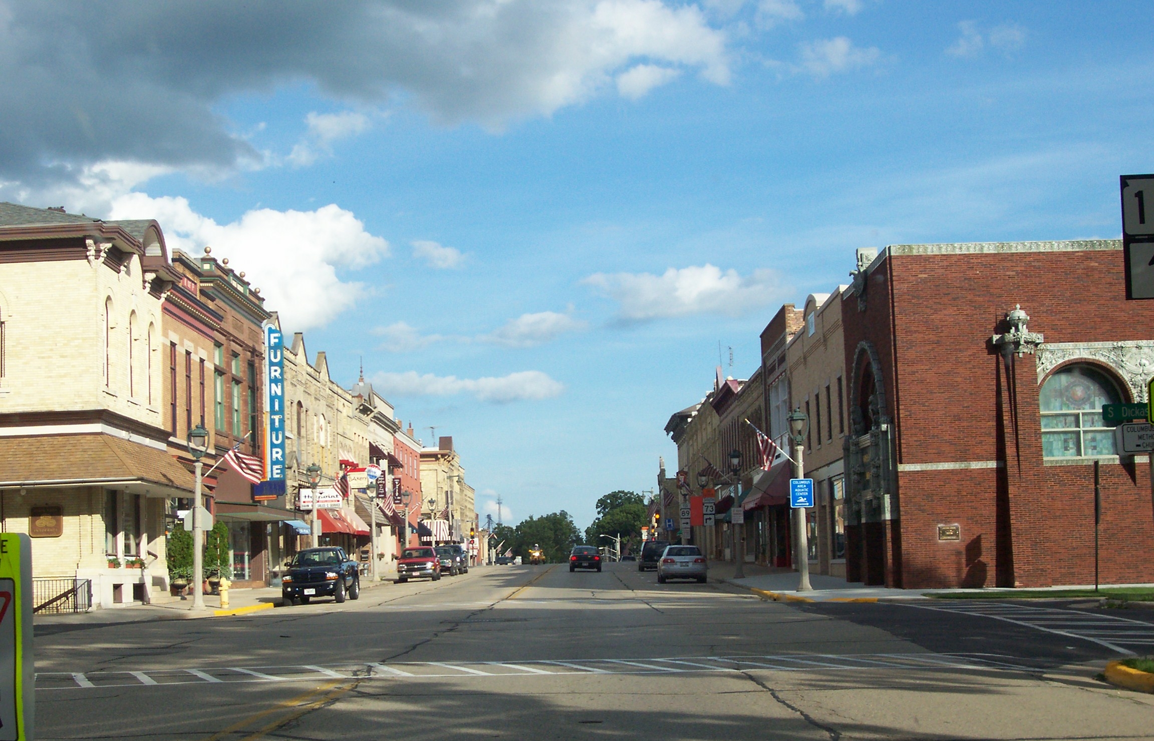Columbus, WI landmark — Columbus Historic Downtown served by Web Wisconsin