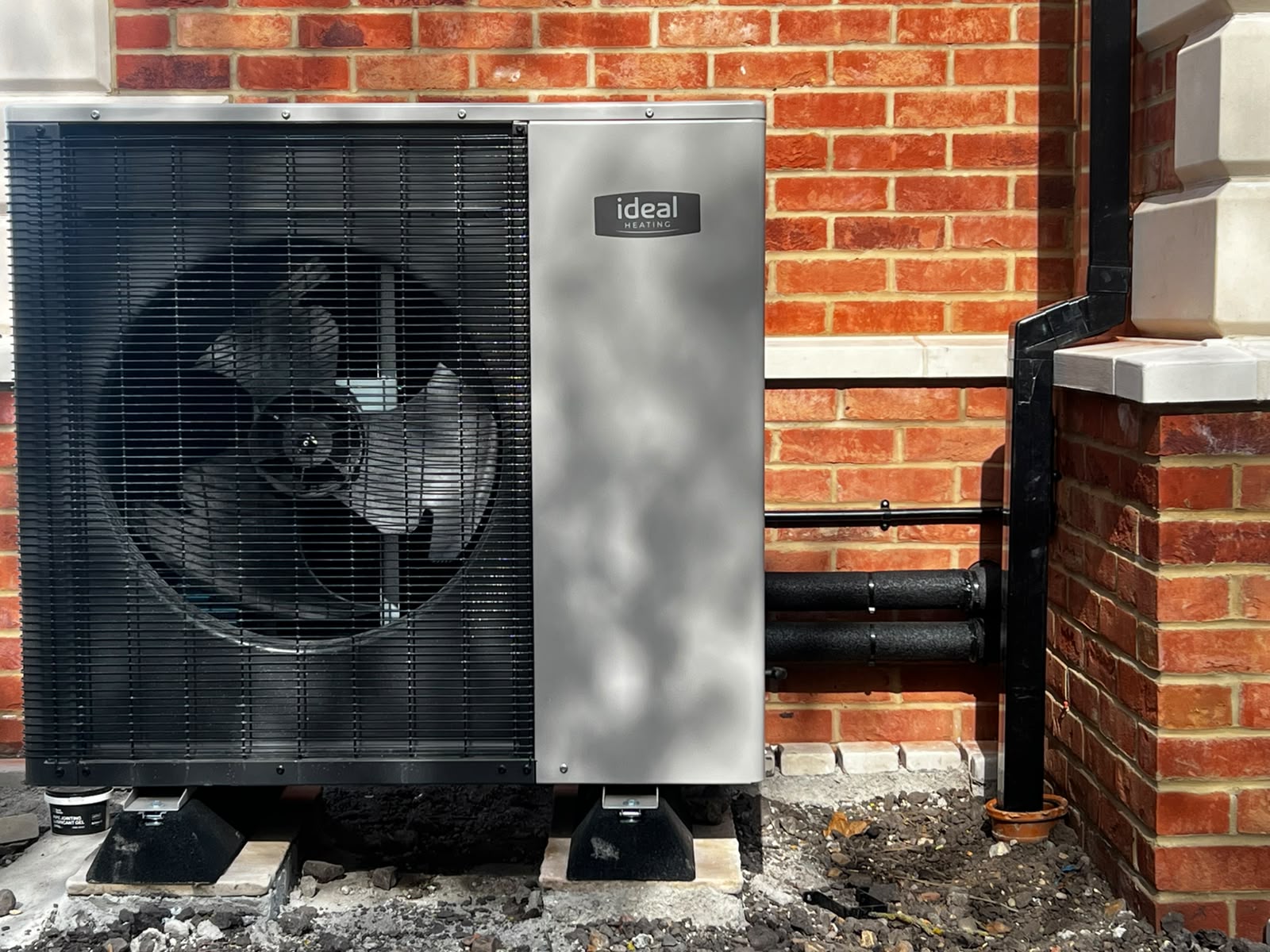 Ideal air source heat pump installed outside an Essex home