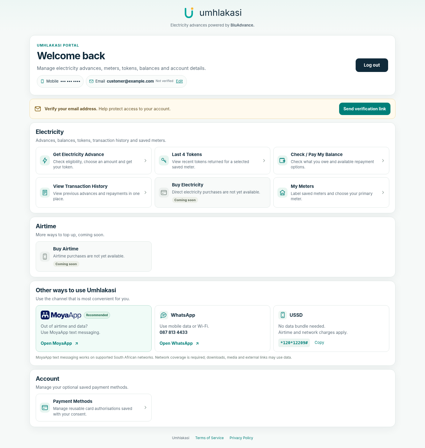 Umhlakasi Portal Dashboard