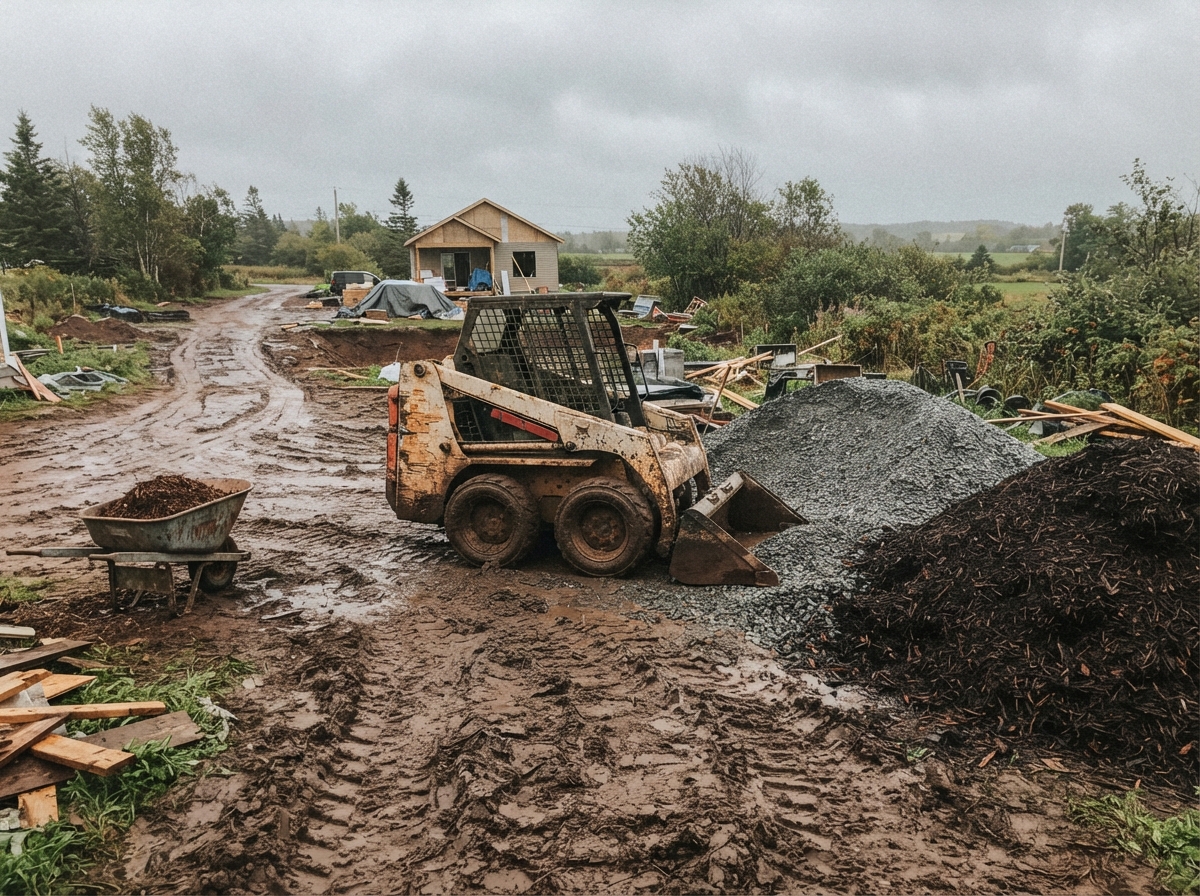 Skidsteer in action on PEI