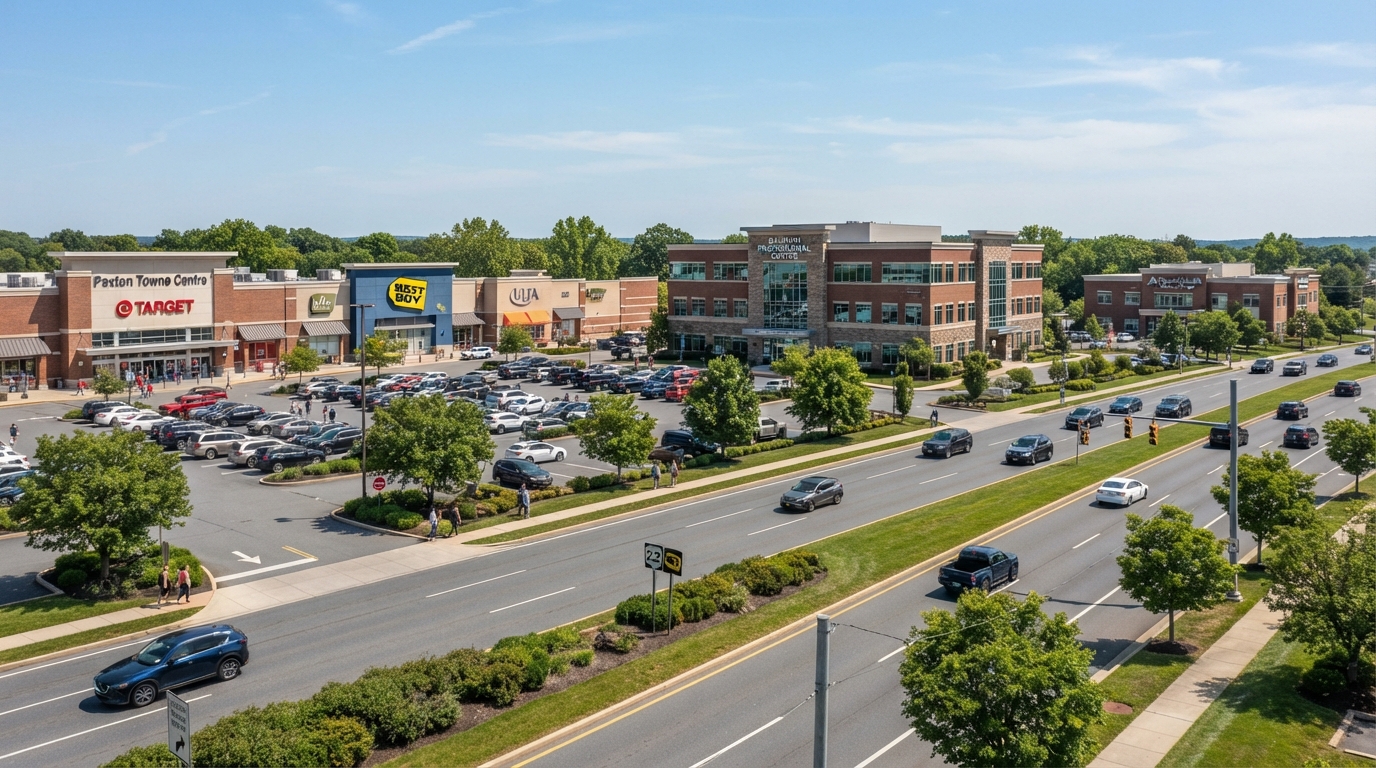 Commercial real estate in Lower Paxton Township, Dauphin County, including strip-retail, neighborhood retail, office properties