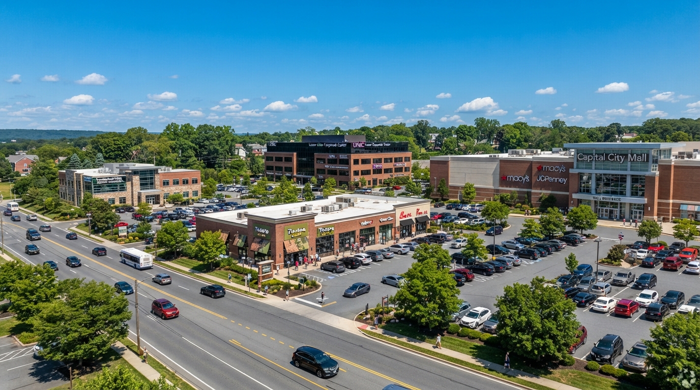 Commercial real estate in Lower Allen Township, Cumberland County, including strip-retail, neighborhood retail, office properties