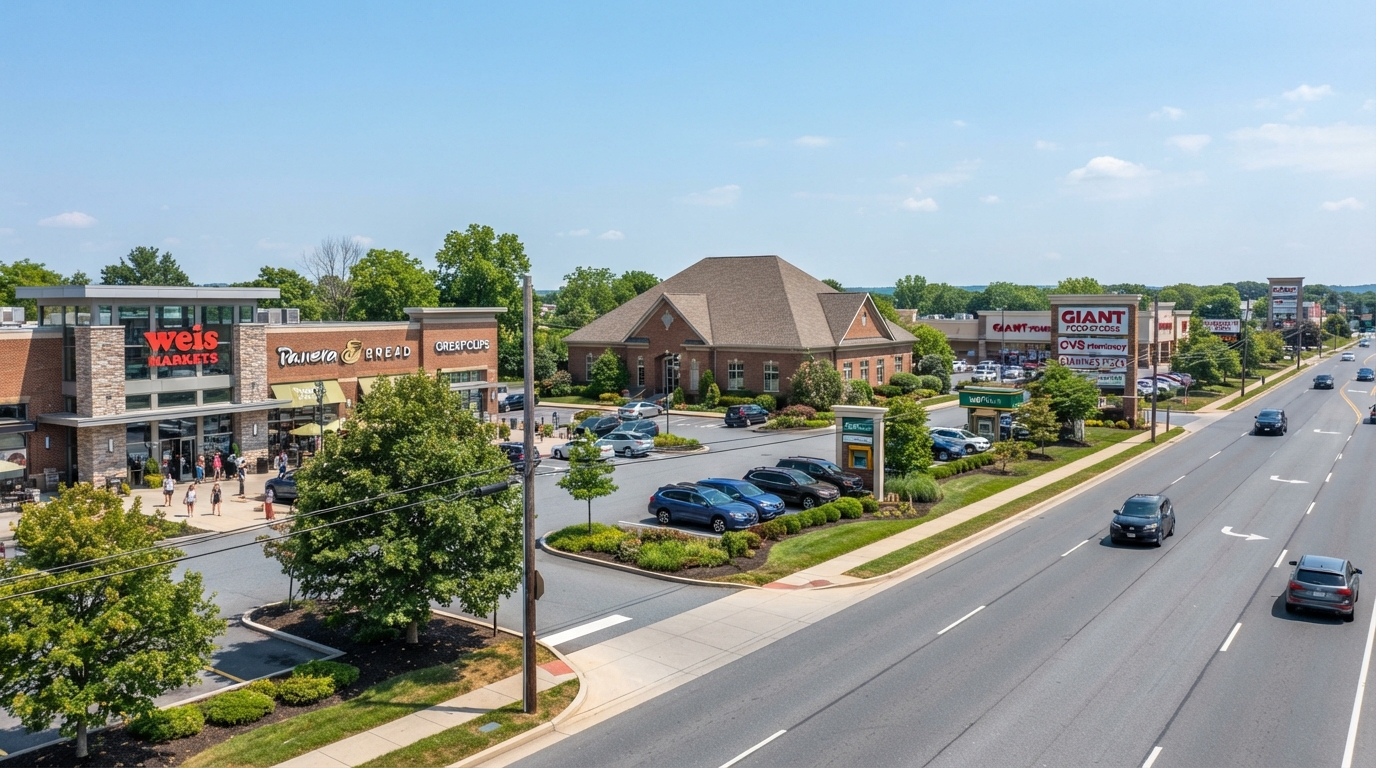 Commercial real estate in Mechanicsburg, Cumberland County, including strip-retail, office, flex properties