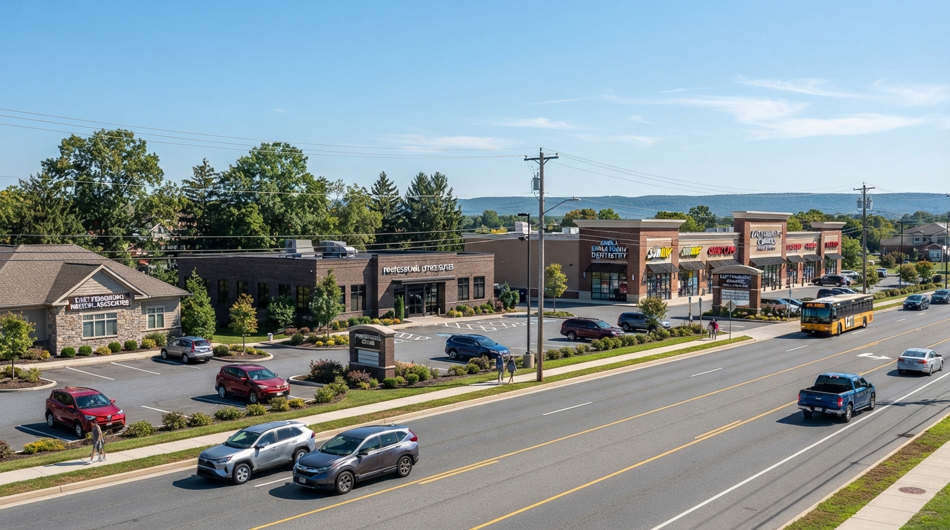 Commercial real estate in East Pennsboro Township, Cumberland County, including neighborhood retail, strip-retail, office properties
