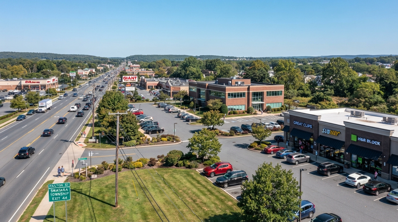 Commercial real estate in Swatara Township, Dauphin County, including strip-retail, office, flex properties