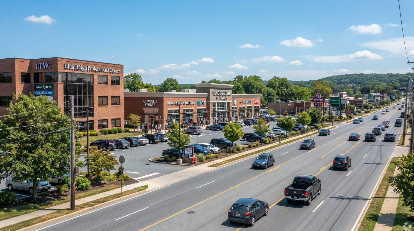 Commercial real estate in Susquehanna Township, Dauphin County, including mixed-use, neighborhood retail, office properties