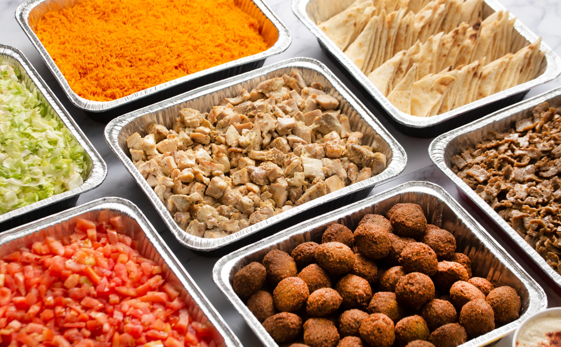 A beautifully presented spread of authentic homemade Turkish food from Private Chefs Catering & Restaurant