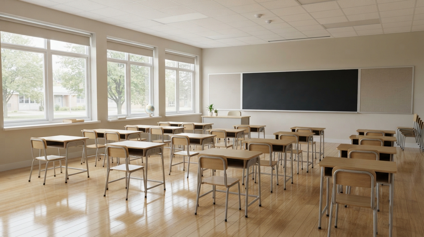 School cleaning in Thomasville, GA - clean empty classroom after cleaning