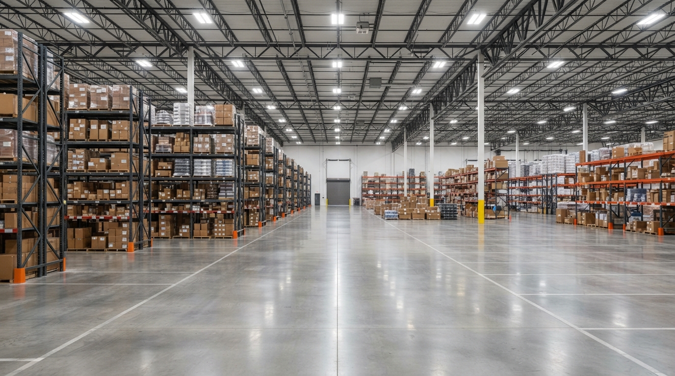 Warehouse cleaning in Thomasville, GA - clean warehouse with polished concrete floors