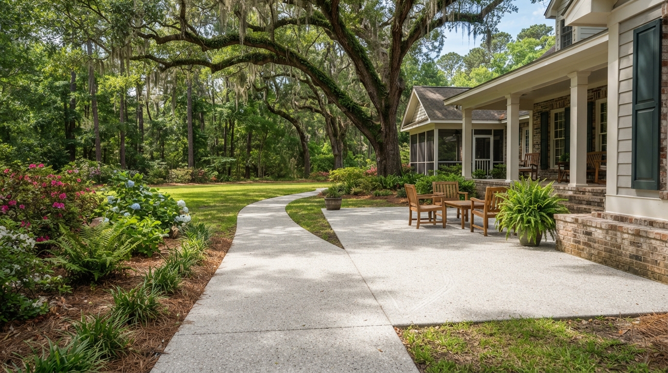 Concrete and patio cleaning in Thomasville, GA - clean concrete patio after washing