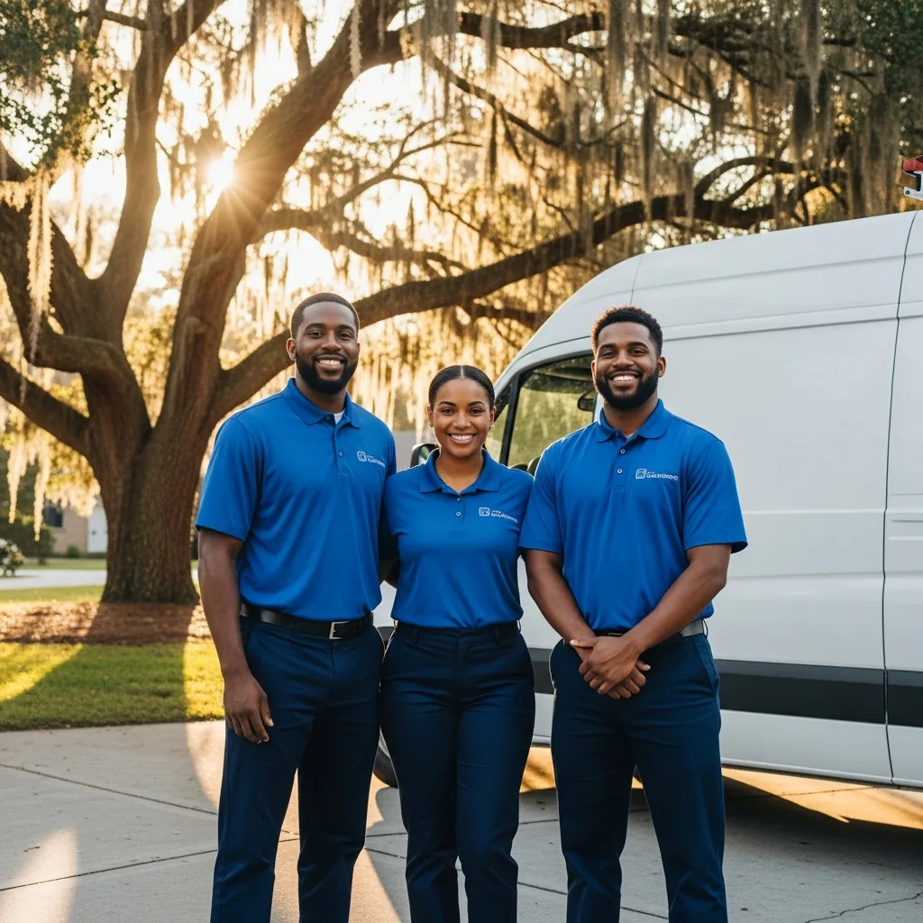 Thomasville, GA cleaning company - cleaning team at work in plain workwear