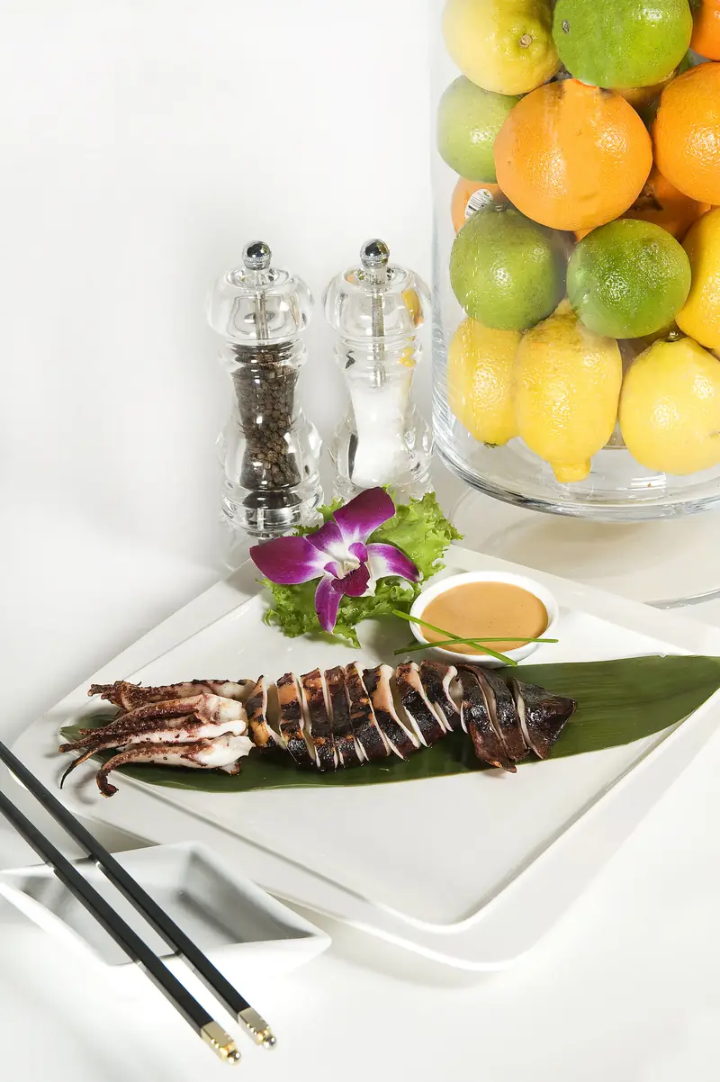 Grilled Japanese Calamari with dipping sauce at Asian Bistro Mansfield CT