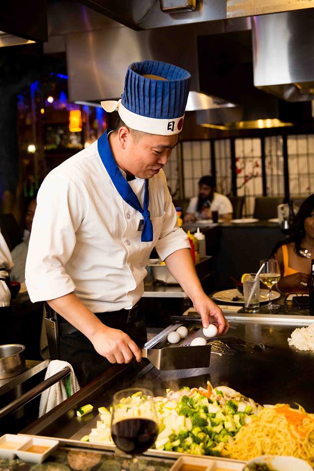 Master chef Billy Guo at the hibachi grill at Asian Bistro in Mansfield CT