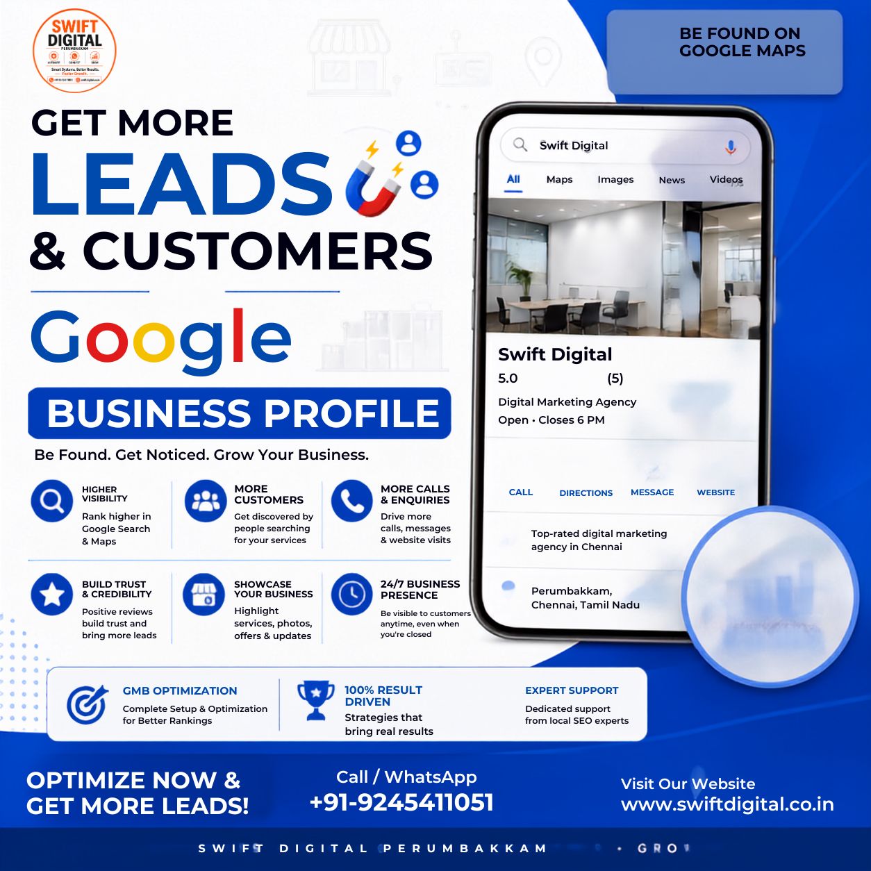 Get More Leads & Customers Google Business Profile Infographic
