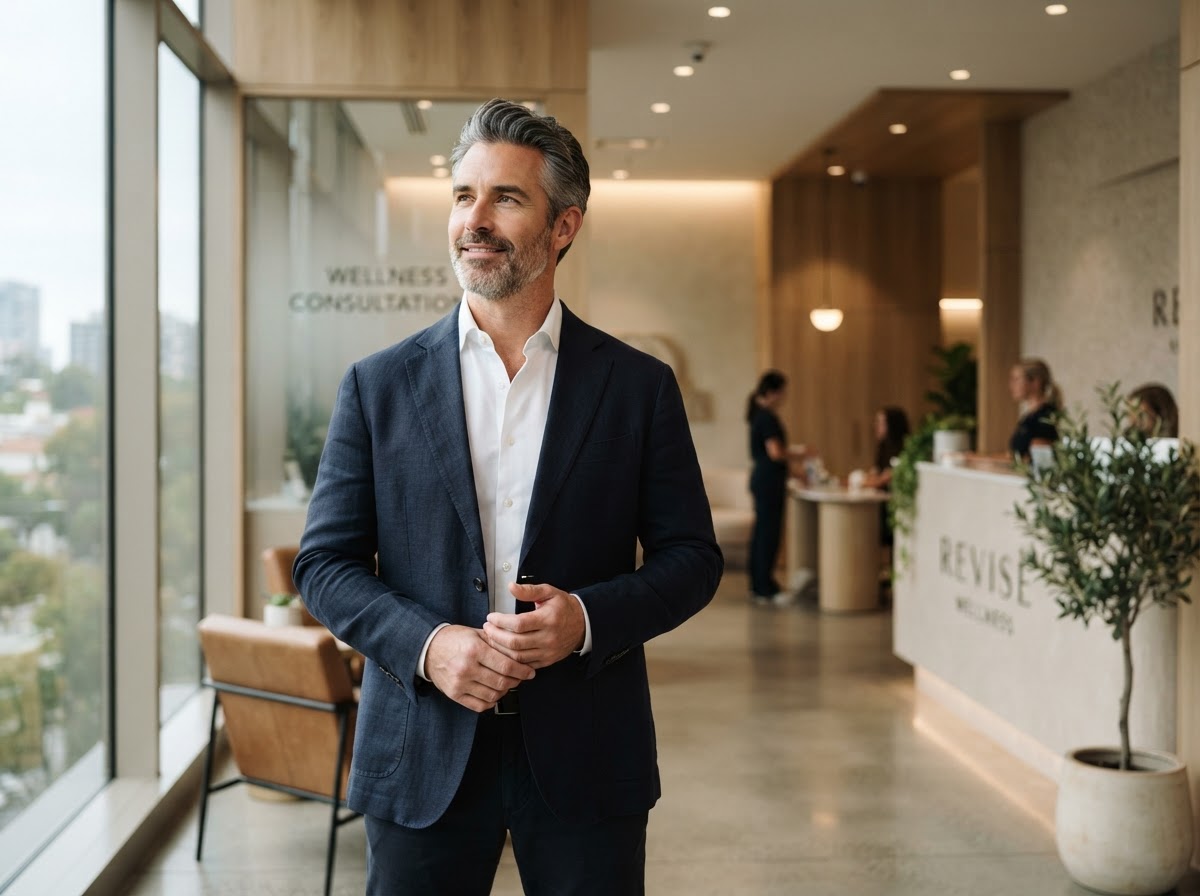 Confident man with healthy hair at Monarch Lifestyle Medicine