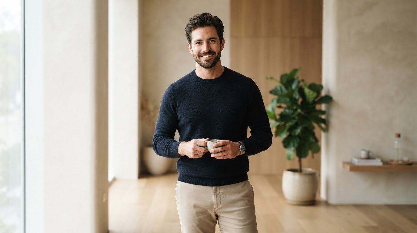 Confident man with healthy hair at Monarch Lifestyle Medicine
