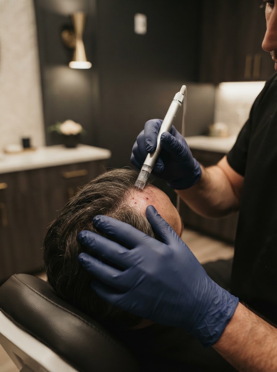 Physician-guided PRP hair restoration procedure at Monarch Lifestyle Medicine