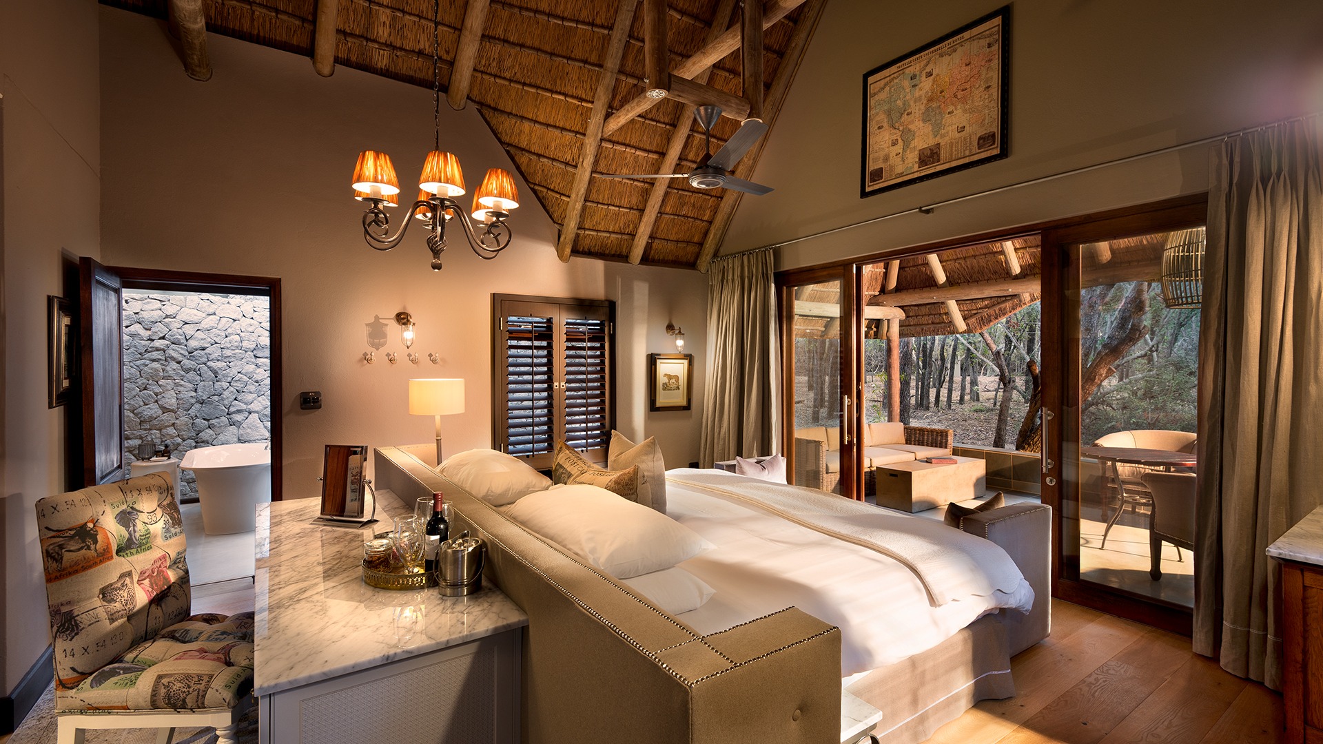andBeyond Ngala Safari Lodge boma courtyard dining Kruger National Park — photo 2