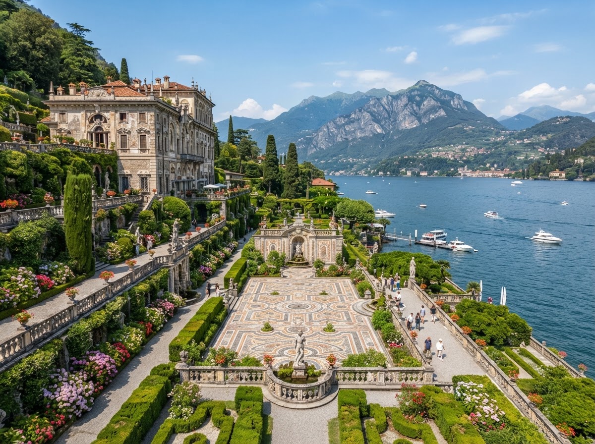 Villa d Este Lake Como Mosaic Garden elopement Riva boat — photo 1