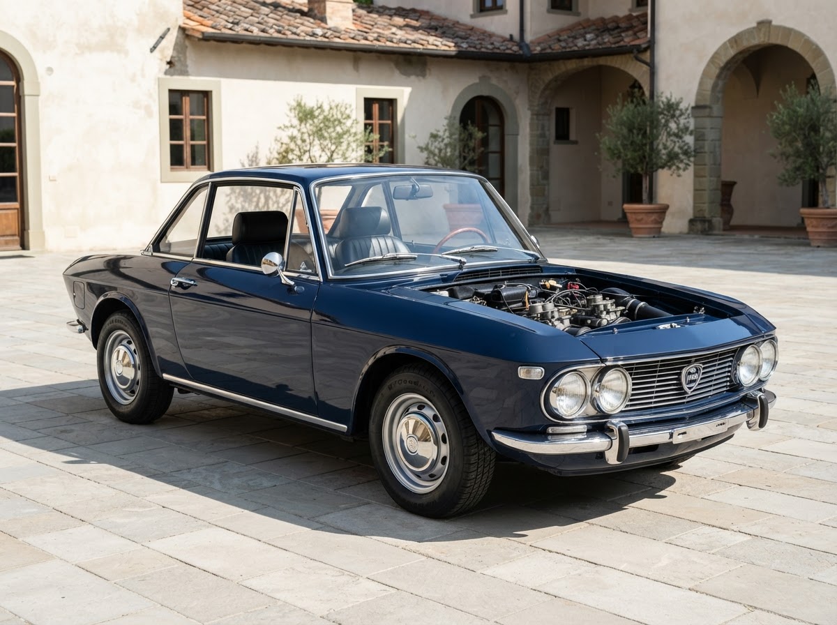 Lancia Fulvia Coupé classic car in Tuscany for weddings and photoshoots — photo 1