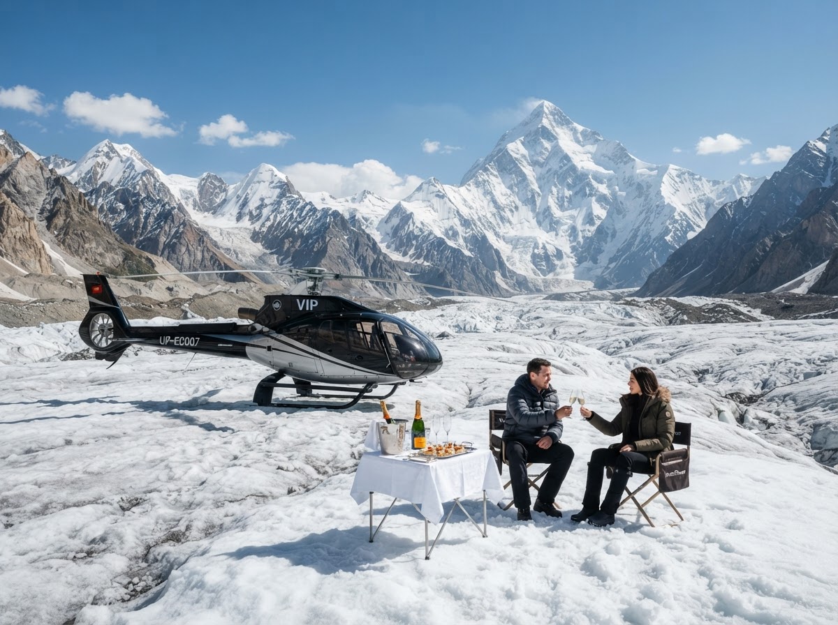 Remote Lands Kyrgyzstan helicopter flight Khan Tengri glacier — photo 1