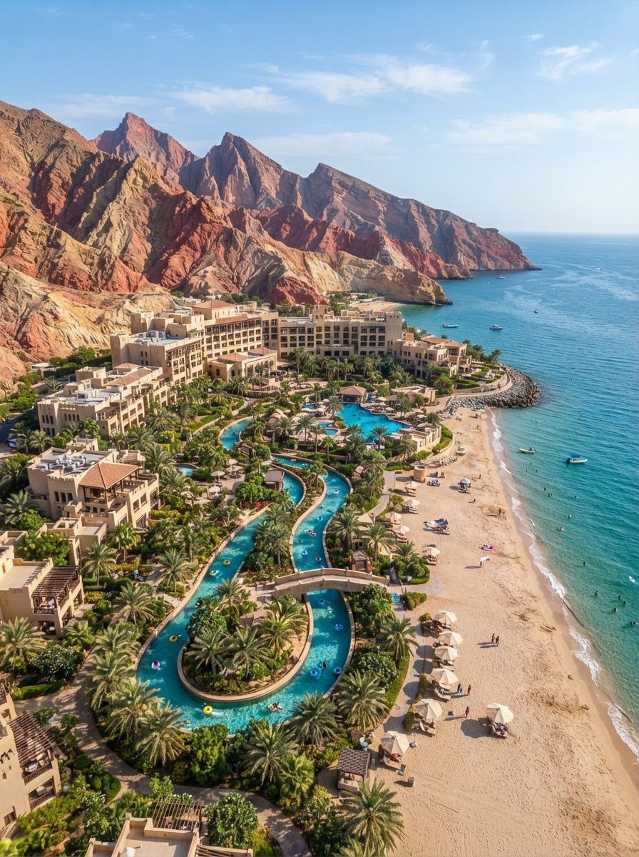 Shangri-La Al Waha Muscat beach resort family lazy river Oman — photo 1