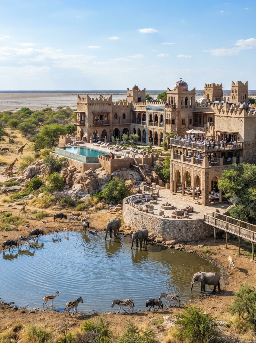 Onguma The Fort Etosha waterhole safari lodge Namibia — photo 1