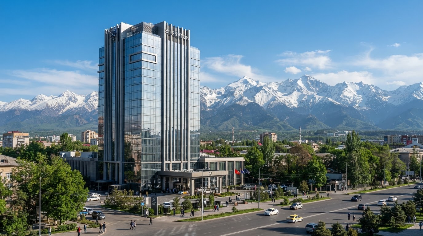 Sheraton Bishkek luxury hotel tower Kyrgyzstan Tian Shan mountains — photo 1