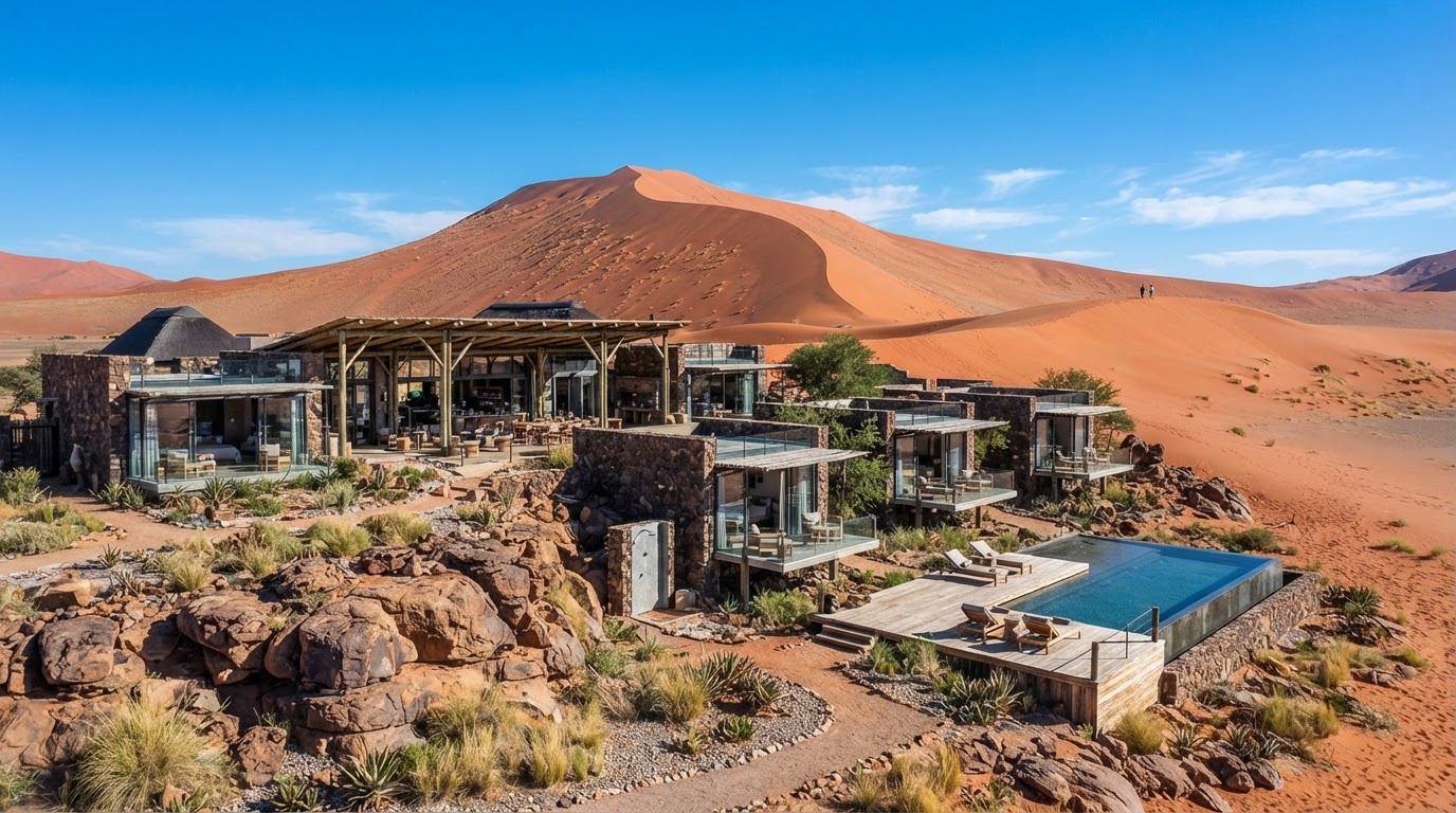 andBeyond Sossusvlei Desert Lodge Namib desert star dune Namibia