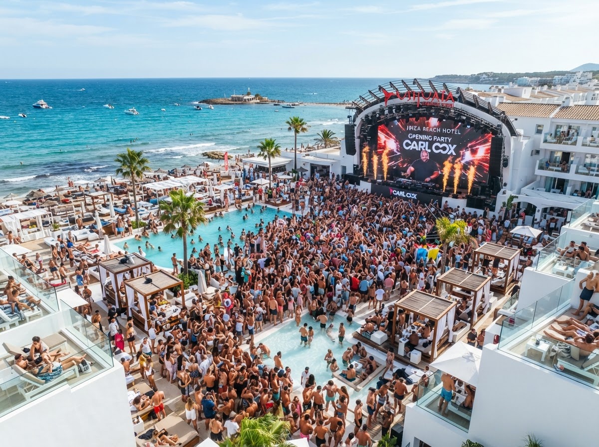 Ushuaia Ibiza Beach Hotel open air pool party bachelorette — photo 1