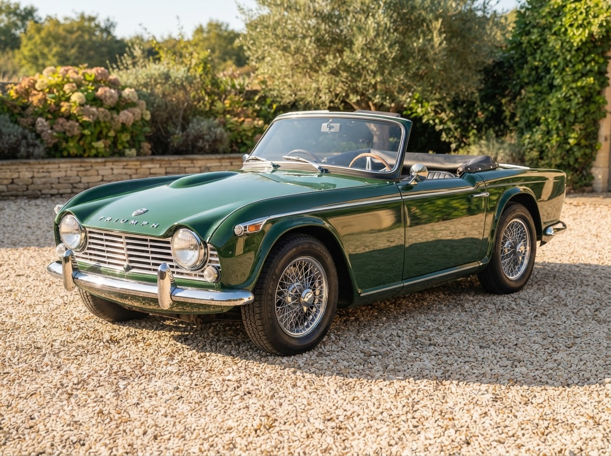 Triumph TR4 classic car in Tuscany for weddings and photoshoots — photo 1