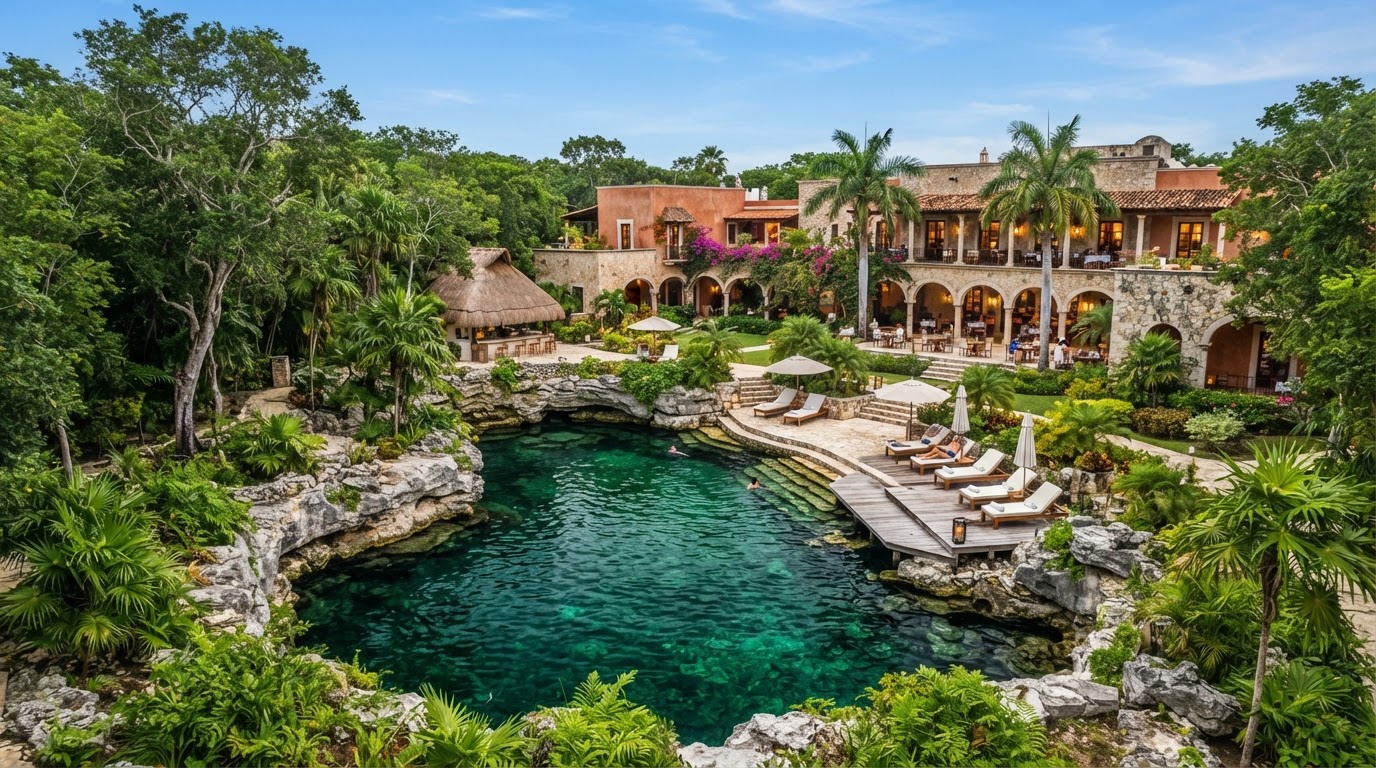 Chable Yucatan private cenote wellness estate Merida Mexico