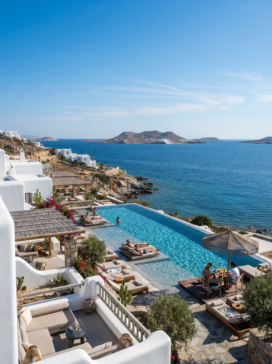 Bill and Coo boutique hotel infinity pool sea view Mykonos Greece — photo 1